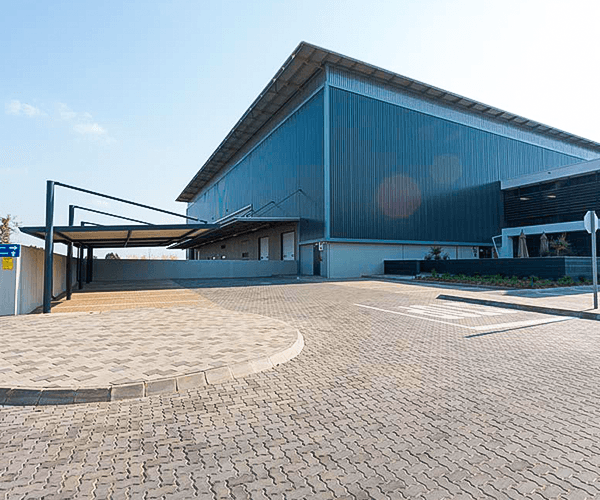 Interlock paving in an industrial yard